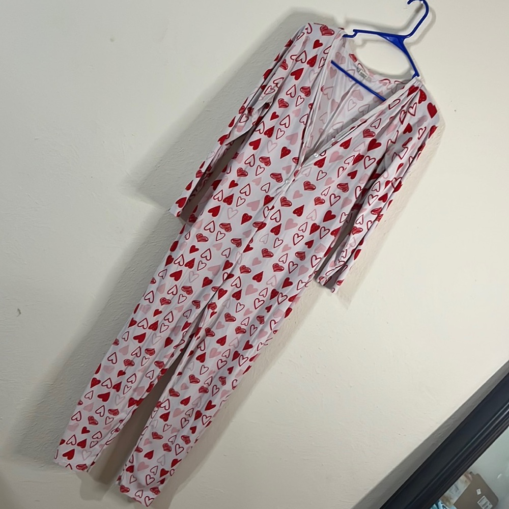 Red hearted jammies
